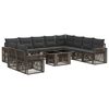vidaXL Set Divano da Giardino 11 pz Grigio e Grigio Scuro polyrattan