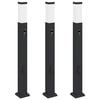 vidaXL Lampioni a paletto con sensore e presa 3 pz 80 cm neri IP44
