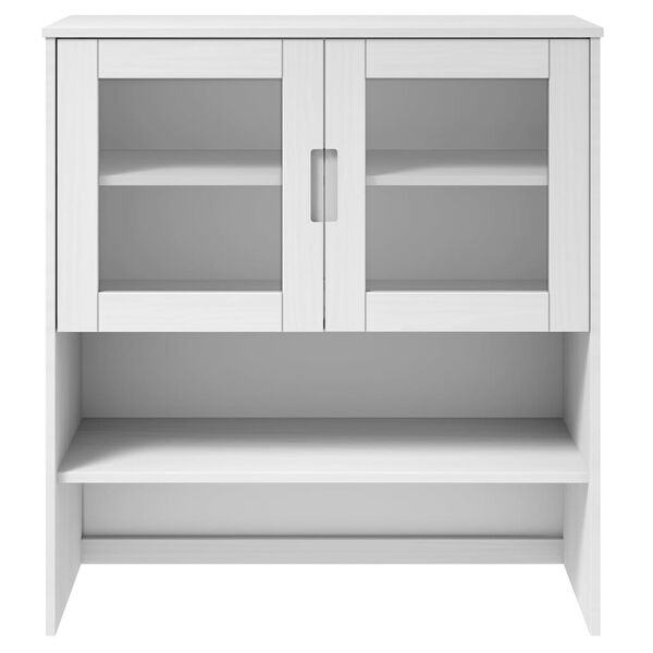 vidaXL Piano Credenza MOLDE Bianco 90x35x100 cm Legno Massello di Pino