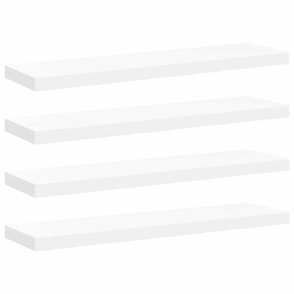 vidaXL Scaffali a Parete 4 pz Bianchi 90x23,5x3,8 cm in MDF