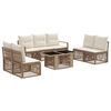 vidaXL Set Divano da Giardino 8 pz Beige e Bianco Crema polyrattan