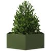 vidaXL Fioriera da Giardino Verde Oliva Esagono 138x120x45 cm Acciaio