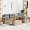 vidaXL Set Divano da Giardino 6 pz con Cuscini Beige in Polyrattan