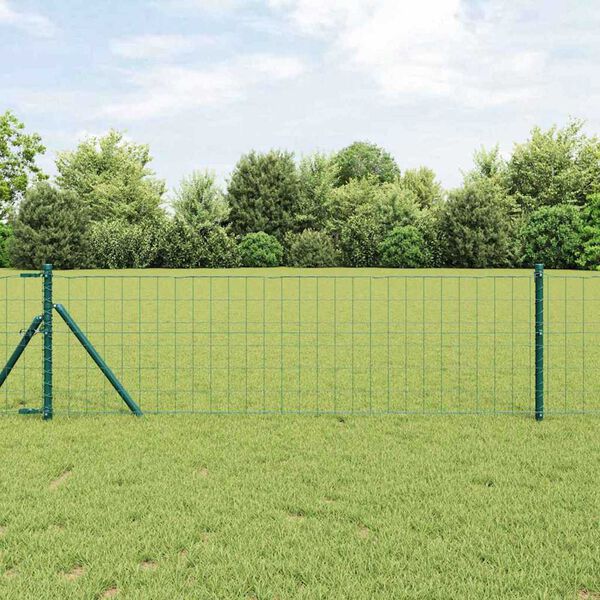 vidaXL Recinzione Euro Verde 0,8 x 10 m Ferro rivestito in PVC