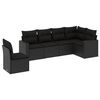 vidaXL Set Divano da Giardino 6 pz con Cuscini Nero in Polyrattan