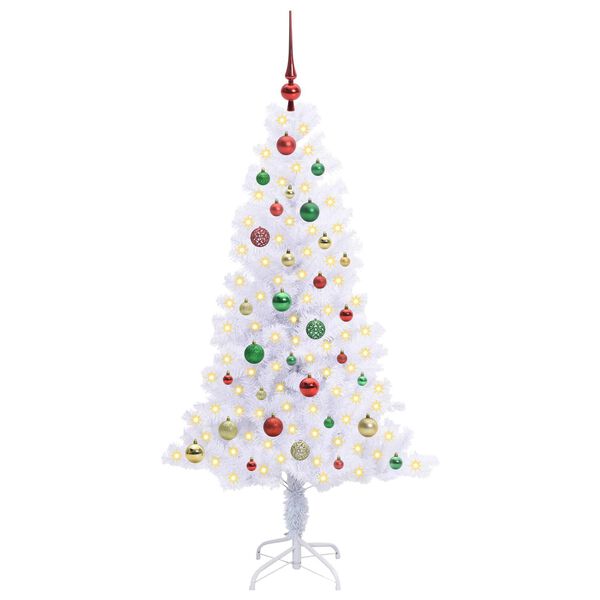 vidaXL Albero di Natale artificiale Bianco 150 cm PVC e Acciaio