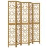 vidaXL Divisorio Ambienti 5 Pannelli Marrone Legno Massello Paulownia