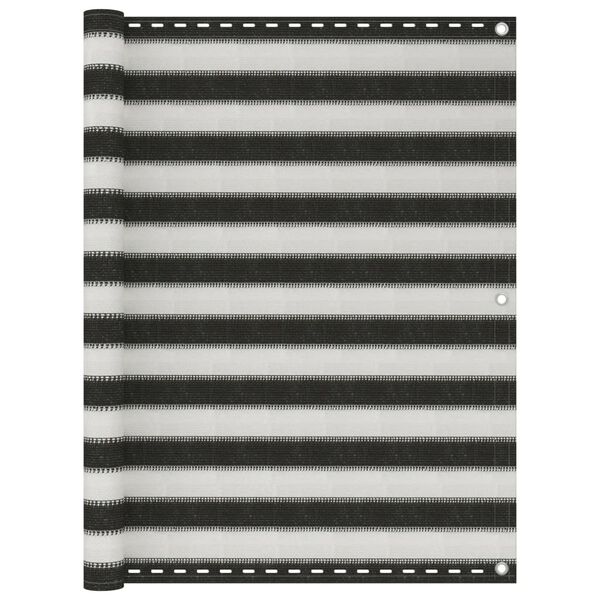 vidaXL Paravento da Balcone HDPE 120x600 cm Antracite e Bianco