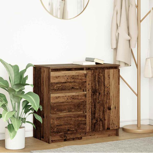 vidaXL Credenza con Cassetto Legno Antico 71x35x65 cm in Truciolato
