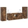 vidaXL Set di mobili per il bagno 5 pz Rovere Fumo 33 x 34,5 x 100 cm