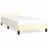 vidaXL Giroletto con Testiera senza Materasso Crema 80x200 cm