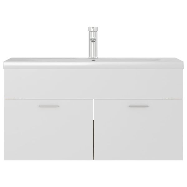 vidaXL Mobile Lavabo Integrato Bianco Rovere Sonoma Legno Multistrato