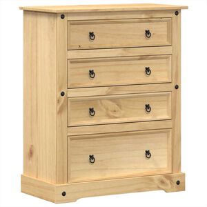 vidaXL Cassettiera Corona 92x48x114 cm in Legno Massello di Pino