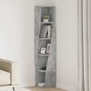 vidaXL Mobile angolare Grigio cemento 27,5x27x140cm Legno multistrato