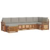vidaXL Set divani con cuscino 7 pcs Grigio Naturale e Chiaro