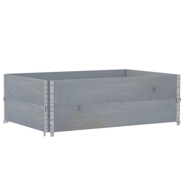 vidaXL Paretali per Pallet 2pz Grigi 120x80cm Legno Massello di Pino