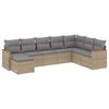 vidaXL Set Divano da Giardino 8 pz con Cuscini Beige in Polyrattan