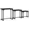 vidaXL Tavolo da caff&egrave; nesting 3 pcs Rovere nero 50.5 x 35 x 53 cm