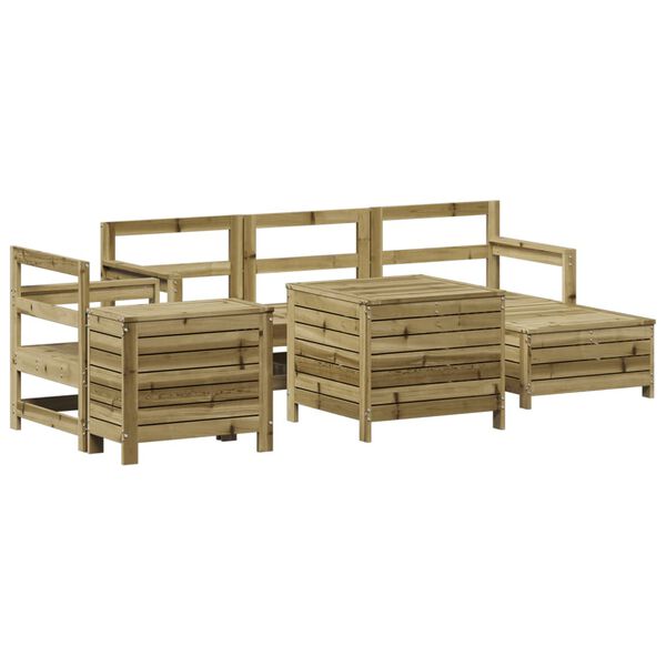 vidaXL Set Divani da Giardino 7 pz in Legno Impregnato di Pino