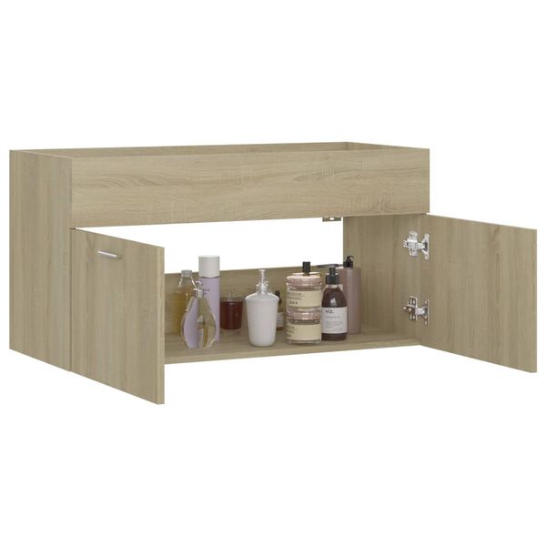 vidaXL Mobile Sottolavabo Rovere Sonoma 90x38,5x46cm Legno Multistrato