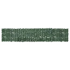 vidaXL Paravento da Balcone con Foglie Verde Scuro 400x75 cm