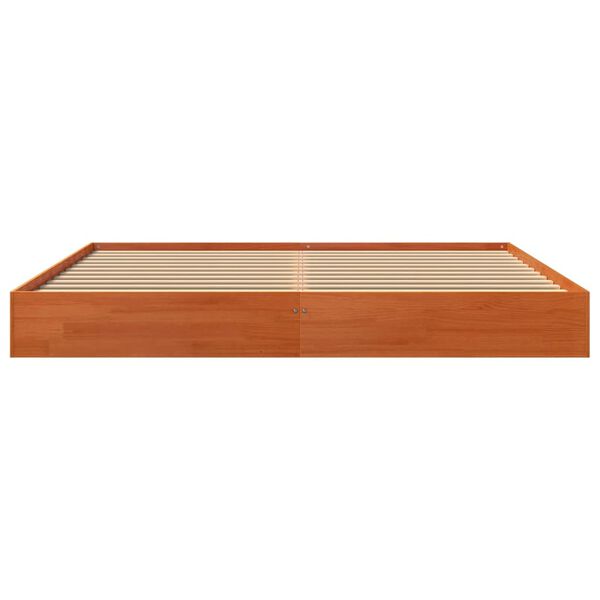 vidaXL Giroletto senza Materasso Marrone Cera 200x200 cm Legno di Pino