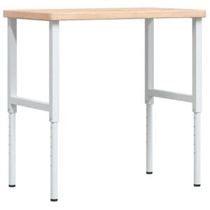 vidaXL Banco Lavoro 100x60x(73-99,5) cm Legno di Rovere Rettangolare