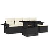 vidaXL Set Divano da Giardino 6 pz con Cuscini Nero in Polyrattan