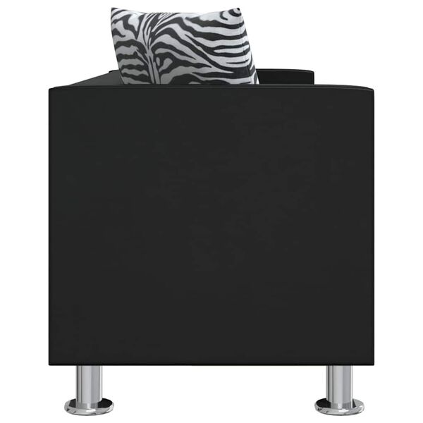 vidaXL Divano a 3 Posti in Similpelle Nero