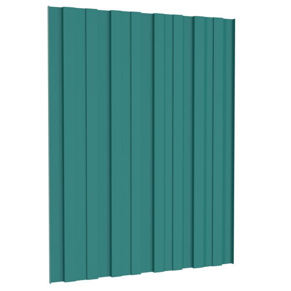 vidaXL Pannelli da Tetto 12 pz in Acciaio Zincato Verde 60x45 cm