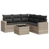 vidaXL Set Divano da Giardino 6pz con Cuscini Grigio Chiaro Polyrattan
