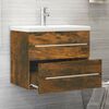 vidaXL Mobile Bagno con Lavabo Integrato Rovere Fumo Legno Multistrato