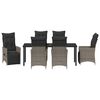vidaXL Set da Pranzo per Giardino con cuscino 7 pcs Grigio polyrattan