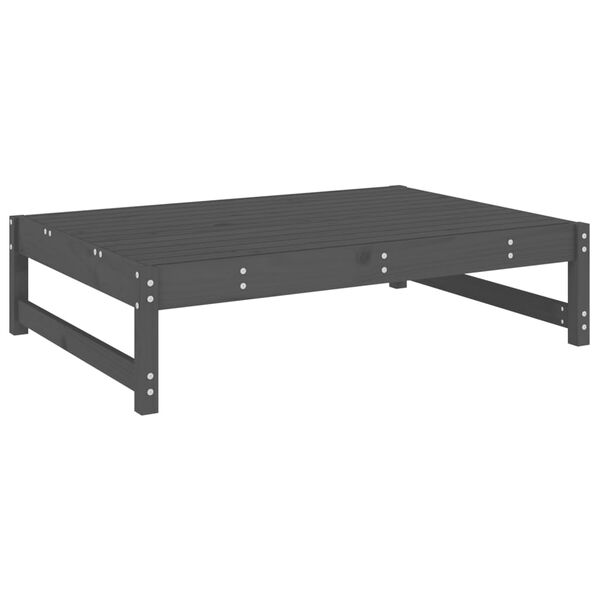 vidaXL Poggiapiedi da Giardino 120x80 cm Legno Massello di Pino Grigio