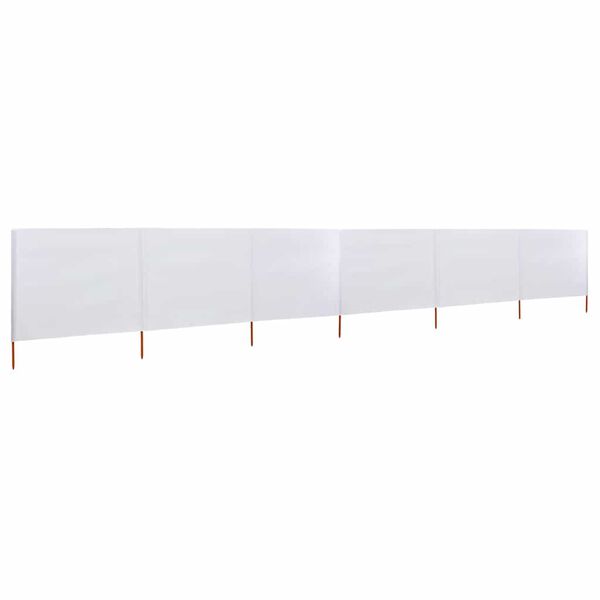 vidaXL Paravento a 6 Pannelli in Tessuto 800x120 cm Bianco Sabbia