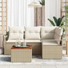 vidaXL Set Divano da Giardino con cuscino 5 pcs Beige Poly Rattan
