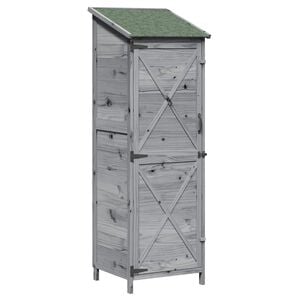 vidaXL Capanno da Giardino Grigio 59,5 x 56 x 176,5 cm