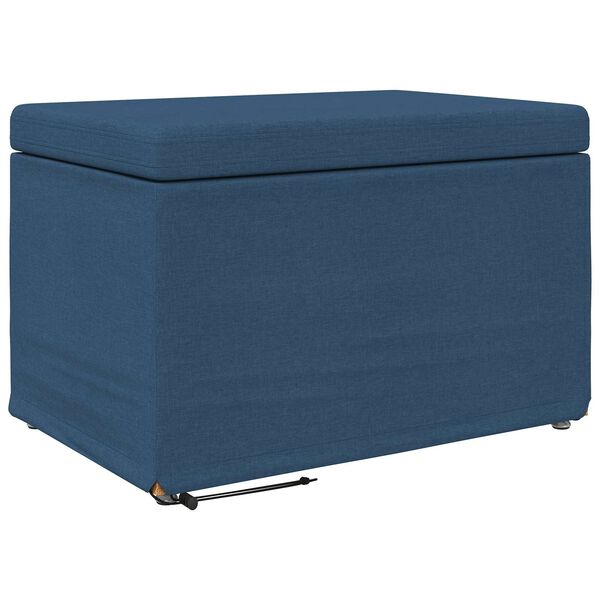 vidaXL Pouf Blu 61 x 41 x 40 cm Tessuto e Legno Ingegnerizzato