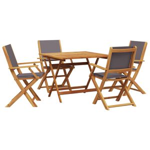 vidaXL Set Pranzo da Giardino 5pz Antracite Tessuto e Legno Massello