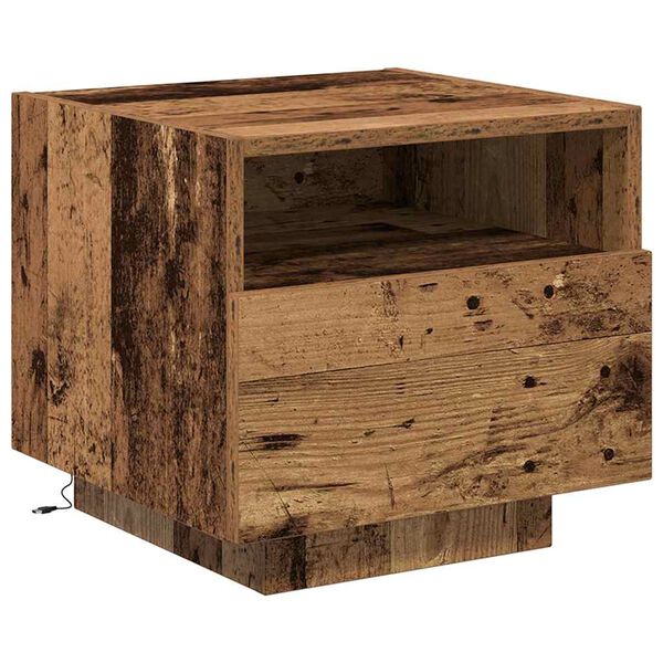 vidaXL Armadio da Notte con cassetto Legno vecchio 40 x 39 x 37 cm