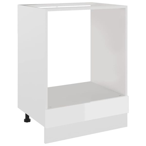 vidaXL Mobile per Forno “Riga” Bianco Lucido 60x46x81,5 cm