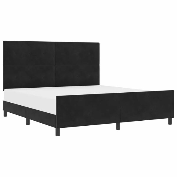 vidaXL Letto a molle con testiera Nero 180 x 200 cm Velluto