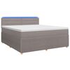 vidaXL Letto box spring con materasso Tortora 140 x 190 cm Tessuto