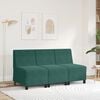 vidaXL Divano componibile senza braccioli verde scuro 55 cm in velluto