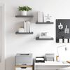vidaXL Scaffali a Parete 4 pz Grigio Lucido 40x23x3,8 cm in MDF