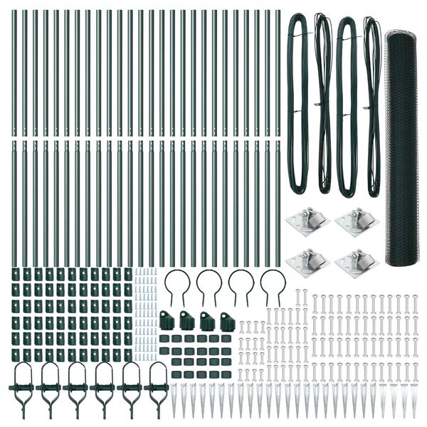 vidaXL Palo della recinzione Verde 50 x 1,4 m (rete 25 mm)