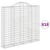 vidaXL Cesti Gabbioni ad Arco 18 pz 200x30x180/200 cm Ferro Zincato