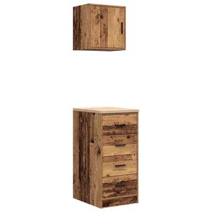 vidaXL Armadi da Garage 2 pz Legno Antico in Legno Multistrato