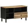 vidaXL Mobile Porta TV Nero 80x33,5x46 cm Legno Massello Mango Grezzo