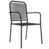 vidaXL Set da Pranzo da Giardino 5 pz Nero Corda di Cotone e Acciaio